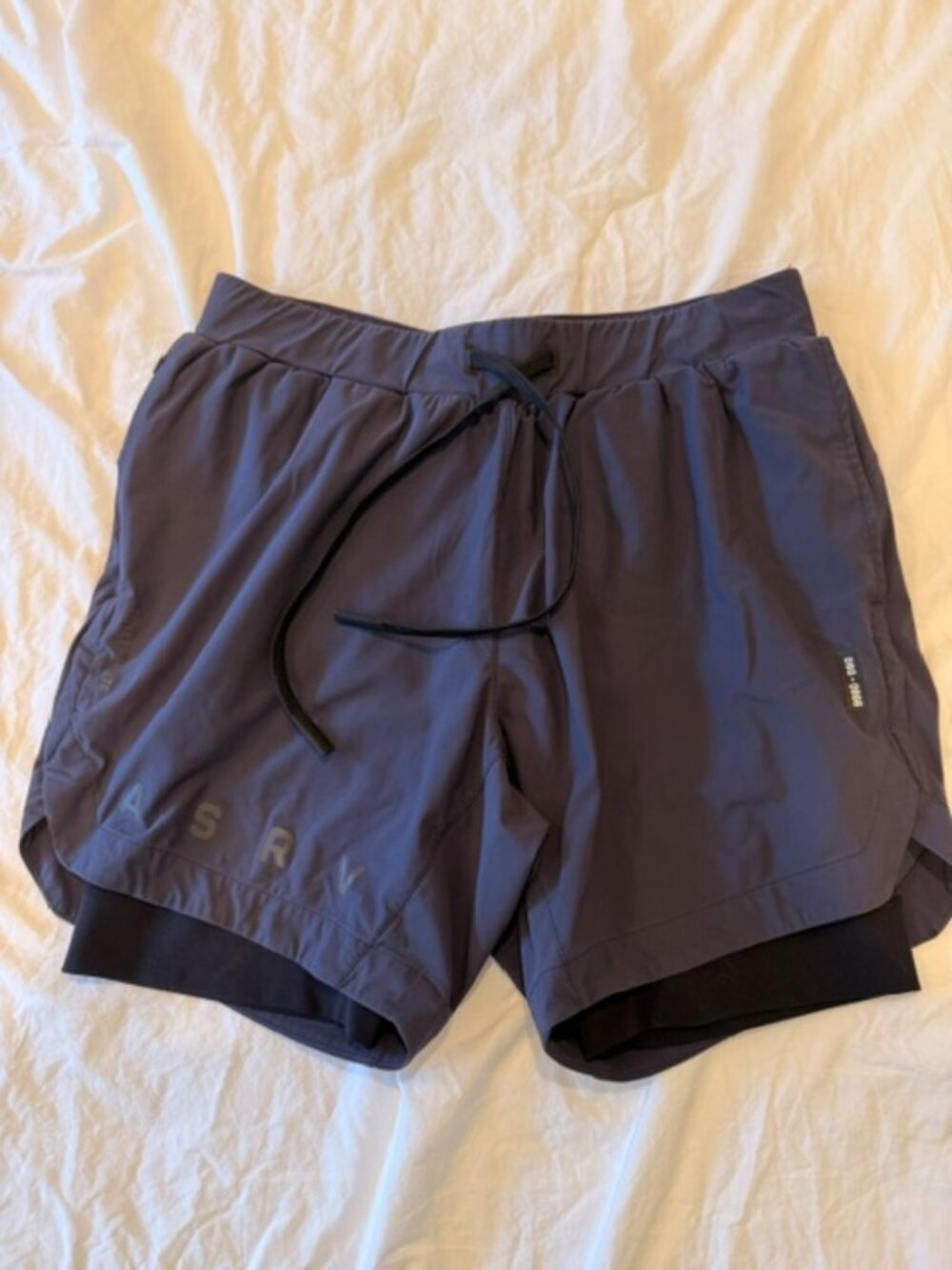 Great condition ASRV DSG-0866 Tetra-Lite® 7" Liner Short, Navy with Black Lining